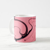 Rosa und schwarze Marmortextur. Handgemalt Kaffeetasse (Vorderseite Links)