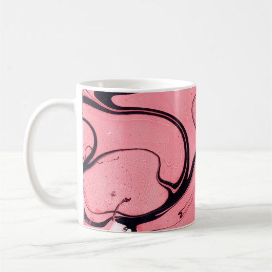 Rosa und schwarze Marmortextur. Handgemalt Kaffeetasse (Links)