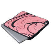 Rosa und schwarze Marmortextur. Handgemalt Laptopschutzhülle (Vorne Knopf)
