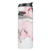 Rosa und schwarze Marmortextur. Handgezeichnet Thermosbecher (Nach links gedreht)