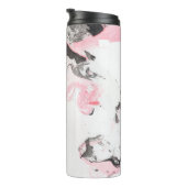 Rosa und schwarze Marmortextur. Handgezeichnet Thermosbecher (Nach rechts gedreht)