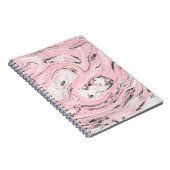 Rosa und schwarze Marmortextur. Modernes abstrakte Notizblock (Rechte Seite)