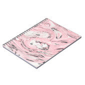 Rosa und schwarze Marmortextur. Modernes abstrakte Notizblock (Linke Seite)