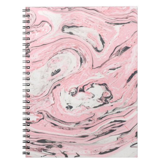 Rosa und schwarze Marmortextur. Modernes abstrakte Notizblock (Vorderseite)