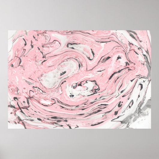 Rosa und schwarze Marmortextur. Modernes abstrakte Poster (Vorne)