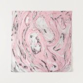 Rosa und schwarze Marmortextur. Modernes abstrakte Wandteppich (Vorderseite (Horizontal))