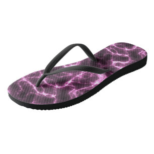 rosa und schwarze Marmorwirbel abstrakte Badesandalen