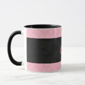 Rosa und schwarze Mit Monogramm Frauenmatte Tasse (Links)