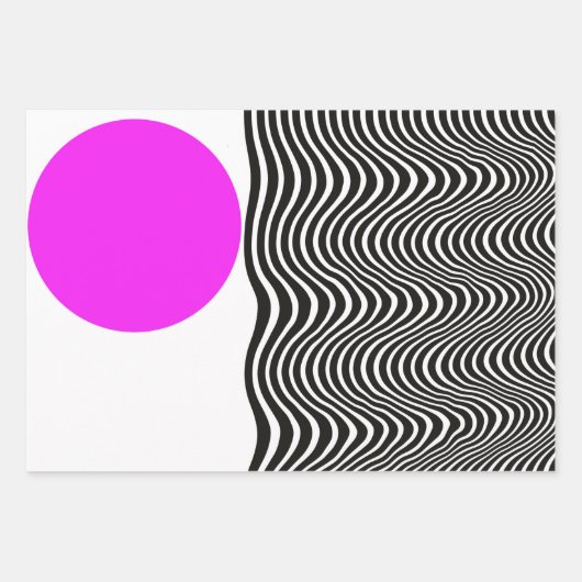 Rosa und schwarze Mitte Jahrhundert Moderne Kunst  Geschenkpapier Set (Vorderseite 3)