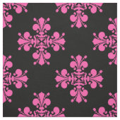 Rosa und schwarze Mittelalterliche Lilie Stoff (Muster)