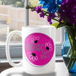 Rosa und schwarze moderne inspirierende Wähle-Freu Kaffeetasse