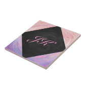 Rosa und Schwarze Monogramm Fliese (Seite)