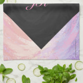 Rosa und Schwarze Monogramm Handtuch (Gefaltet)