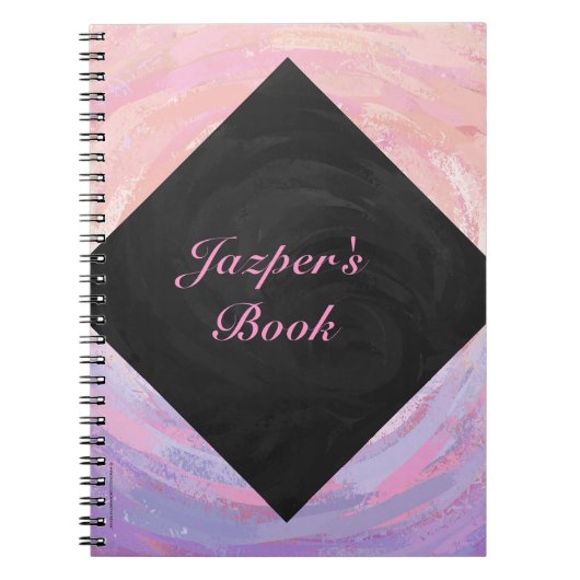 Rosa und Schwarze Monogramm Notizblock (Vorderseite)