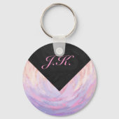 Rosa und Schwarze Monogramm Schlüsselanhänger (Vorderseite)