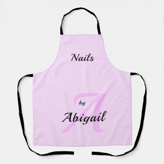 Rosa und schwarze Nägel mit "Ihrem Namen" Schürze (Vorderseite)