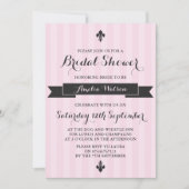 Rosa und schwarze Pariser Brautdusche - Einladung (Vorderseite)