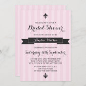 Rosa und schwarze Pariser Brautdusche - Einladung (Vorne/Hinten)