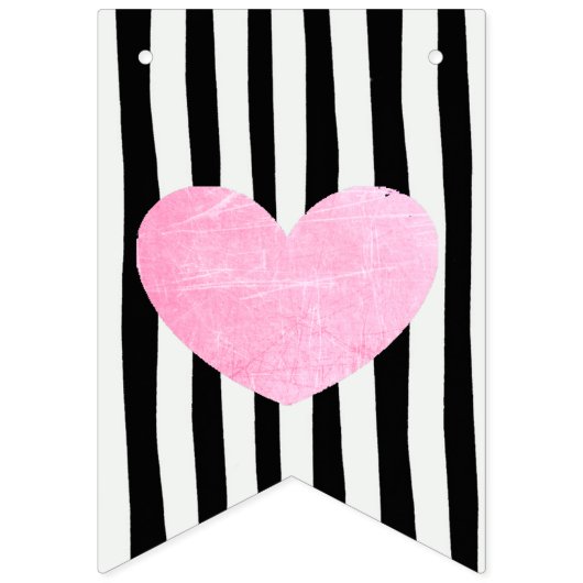 Rosa und schwarze Party-Fahne Wimpelkette (Dritte Fahne)