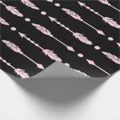 Rosa und schwarze Pfeile Wilde ONE Girls Geburtsta Geschenkpapier (Ecke)