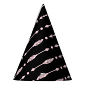 Rosa und schwarze Pfeile Wilde ONE Girls Geburtsta Partyhütchen (Links)