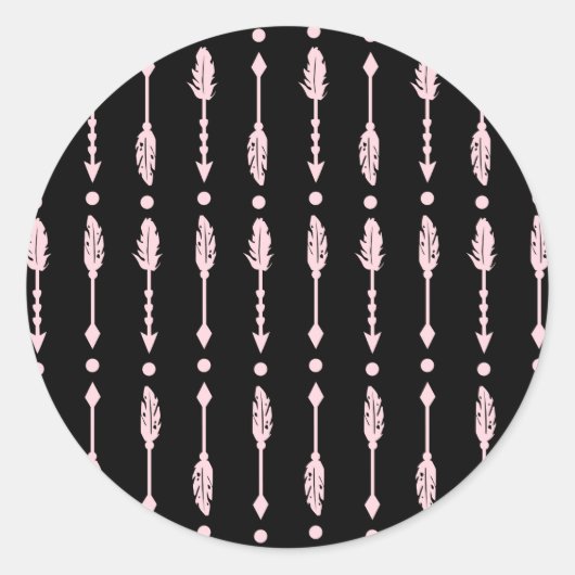 Rosa und schwarze Pfeile Wilde ONE Girls Geburtsta Runder Aufkleber (Vorderseite)