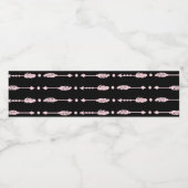 Rosa und schwarze Pfeile Wilde ONE Girls Geburtsta Wasserflaschenetikett (Einzelnes Label)