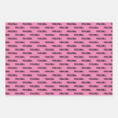 Rosa und schwarze Pflückenverpackungsblätter von 3 Geschenkpapier Set (Vorderseite 3)