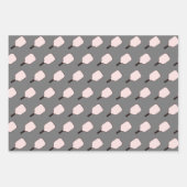 Rosa und schwarze Pflückenverpackungsblätter von 3 Geschenkpapier Set (Vorderseite 2)