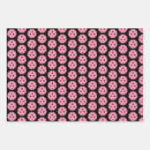 Rosa und schwarze Pflückenverpackungsblätter von 3 Geschenkpapier Set (Vorderseite)