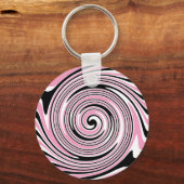 Rosa und schwarze Pinradanlage wirbeln Design Schlüsselanhänger (Vorderseite)