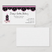 Rosa und schwarze Plätzchen-Glas-Visitenkarte Visitenkarte (Vorne/Hinten)