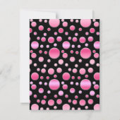 Rosa und schwarze Polka-Dot-RSVP-Karte RSVP Karte (Rückseite)