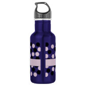 Rosa und schwarze Polka Dot Wiederverwendbare Flas Trinkflasche (Rückseite)