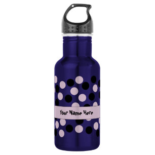 Rosa und schwarze Polka Dot Wiederverwendbare Flas Trinkflasche