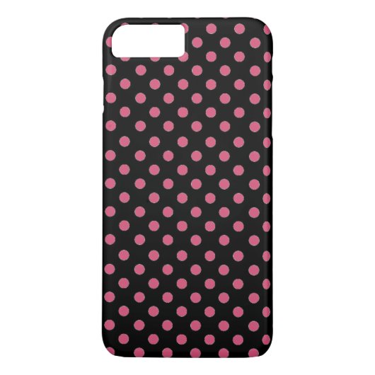 rosa und schwarze Polka-Punkte Case-Mate iPhone Hülle (Rückseite)