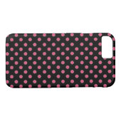 rosa und schwarze Polka-Punkte Case-Mate iPhone Hülle (Rückseite (Horizontal))