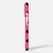 Rosa und schwarze Polka-Punkte Case-Mate iPhone Hülle (Rückseite / Links)