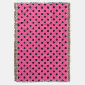 Rosa und schwarze Polka-Punkte Decke (Vorderseite Vertikal)