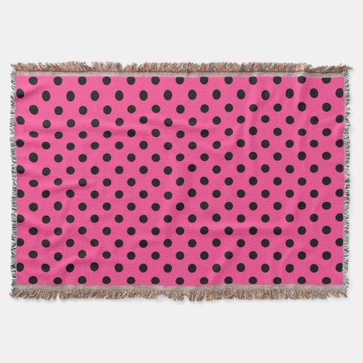 Rosa und schwarze Polka-Punkte Decke (Vorderseite)