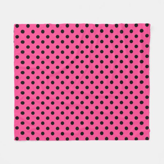 Rosa und schwarze Polka-Punkte Fleecedecke (Vorderseite (Horizontal))