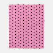 Rosa und schwarze Polka-Punkte Fleecedecke (Vorderseite)