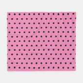 Rosa und schwarze Polka-Punkte Fleecedecke (Vorderseite (Horizontal))