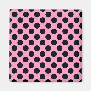Rosa und schwarze Polka-Punkte Magnet