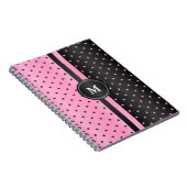 Rosa und schwarze Polka-Punkte Notizblock (Rechte Seite)