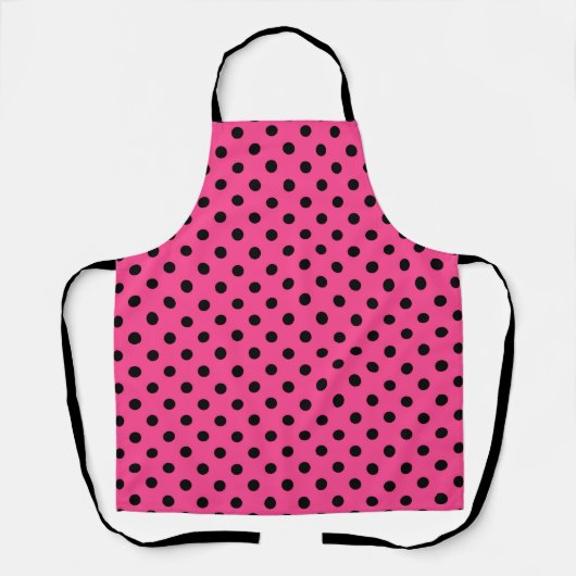 Rosa und schwarze Polka-Punkte Schürze (Vorderseite)