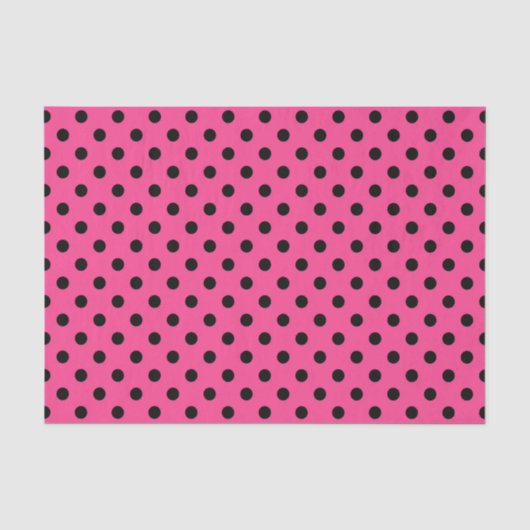 Rosa und schwarze Polka-Punkte Seidenpapier (Vorderseite)