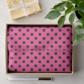 Rosa und schwarze Polka-Punkte Seidenpapier (Geschenk)