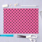 Rosa und schwarze Polka-Punkte Seidenpapier (Handwerk)