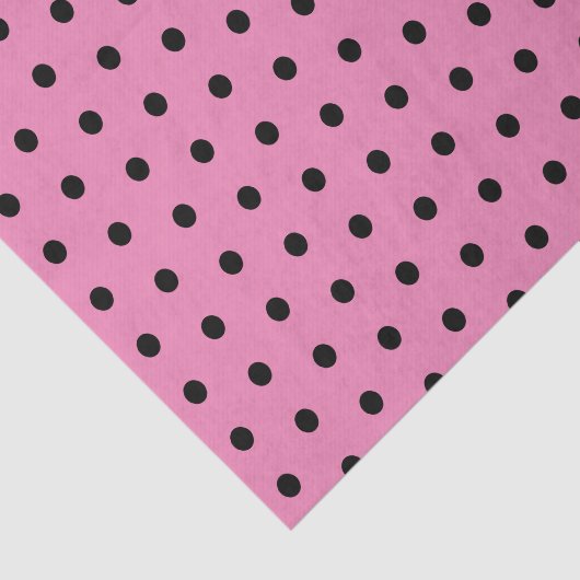 Rosa und schwarze Polka-Punkte Seidenpapier (Ausschnitt)